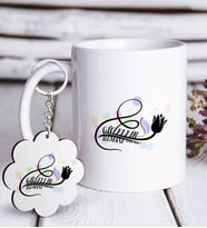 BK Gift Kişiye Özel Mesleki Güzellik Uzmanı Beyaz Kupa ve Anahtarlık Hediye Seti-1 (Model 1)