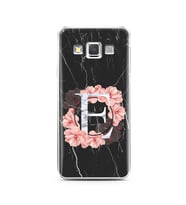Mermer Çiçekli Harf Tasarım Süper Şeffaf Silikon Telefon Kılıfı Samsung A3 (2015