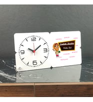 English Teacher Ahşap Masa Saati 004