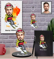 Kişiye Özel Sporcu Karikatürlü 5 li Hediye Seti Bay-2