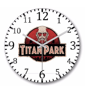 Attack On Titan Titan  Park  Duvar Saati Bombeli Gercek Cam