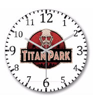 Attack On Titan Titan  Park  Duvar Saati Bombeli Gercek Cam