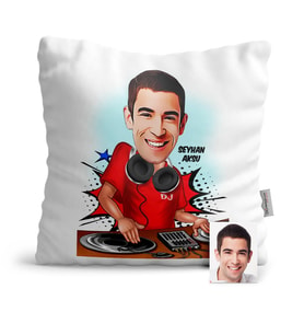 BK Gift Kişiye Özel Dj Karikatür  Yastık  1