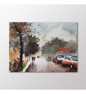 Arty Tablo Suluboya Cadde Tablo (Karışık)