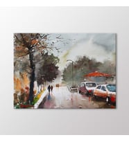 Arty Tablo Suluboya Cadde Tablo (Karışık)
