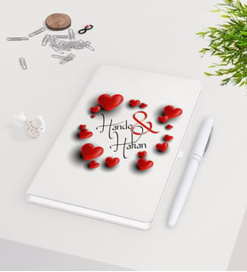 BK Gift Kişiye Özel Sevgililer Günü Beyaz Defter Kalem Seti-20