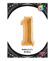 1 Rakam Altın Folyo Balon 102 cm (40 inch)