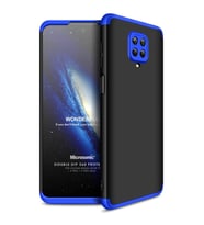 Microsonic Xiaomi Redmi Note 9 Pro Max Kılıf Double Dip 360 Protective Siyah Mavi