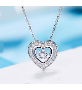 Monemel Swarovski Taşlı Dancing Stone Kolye (Gumus uzeri beyaz altin kaplama) AYNI GUN TESLIMAT, Sevgililer Günü Hediyesi Yeni Yıl Hediyesi - Yılbaşı Hediyesi