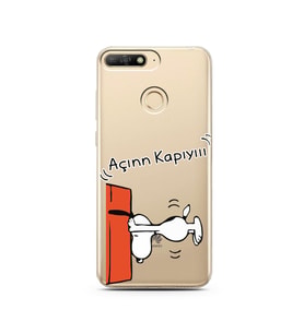 Snoopy Tasarımlı Süper Şeffaf Silikon Telefon Kılıfı Huawei Y6 Prime 2018