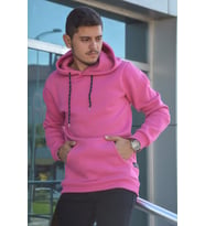 Erkek Kapüşonlu Uzun Kollu Kanguru Cepli Sweatshirt 20Y-5200366-01 Pembe