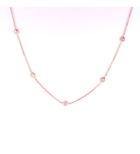 Söğütlü Silver Gümüş rose zirkon taşlı kolye