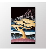Arty Tablo Sarı Ağaç Tablo (Karışık)