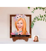 BK Gift Kişiye Özel Kadınlar Günü Dünyanın En Güzel Kadını Karikatürlü Ahşap Standlı 3D Biblo-32 (Beyaz)