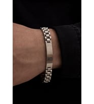 Erkek Çelik Bileklik - İsim Yazılan Lüks Bukle Model Çelik Bileklik Künye 6018607123194