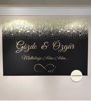 100x70cm Söz, Nişan, Kına Gecesi, Düğün İçin Kişiye Özel Branda Afiş Arka Fon