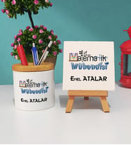 Matematik Mühendisi Kalemlik ve Dekoratif Taş Baskı Seti