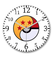 Dragon Ball x Pokemon Duvar Saati Bombeli Gercek Cam