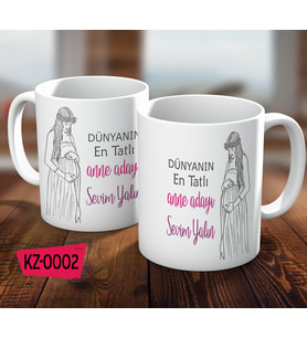 Anne Adayı Kupa bardak Hamileye Hediye Kupa Bardak