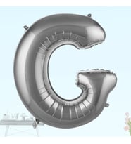 G Harf Folyo Balon, 100 cm - Gümüş (STD)