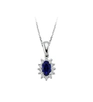Sirius Pırlanta ve Oval Safir Taşlı Anturaj Kolye 0717P0029