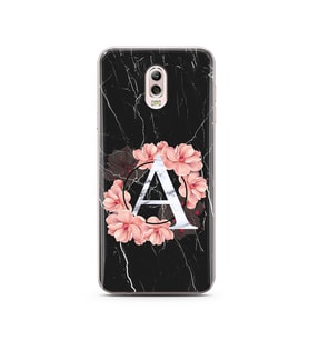 Mermer Çiçekli Harf Tasarım Süper Şeffaf Silikon Telefon Kılıfı Samsung C8  A-Ha