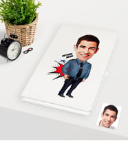 BK Gift Kişiye Özel Bay Polis Karikatürlü Beyaz Defter - 3