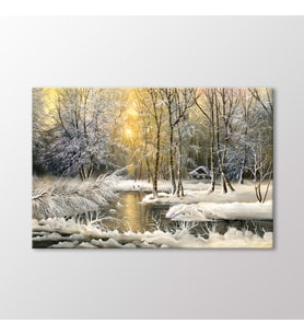 Arty Tablo Kış Ağaçları Tablo (Karışık)