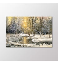 Arty Tablo Kış Ağaçları Tablo (Karışık)