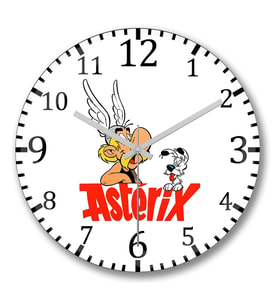 Asterix Duvar Saati Bombeli Gercek Cam