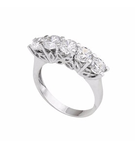 14 Ayar Beyaz Altın Swarovski Beştaş 3.90 Gram (Çok Renkli)