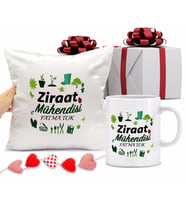 Ziraat Mühendisi Bardağı ve Yastığı Hediye Seti (Model 1)
