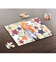 BK Gift Kişiye Özel Kadın Göz Doktoru Karikatürlü Ahşap Puzzle-1