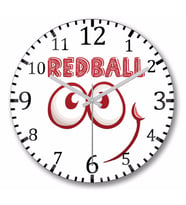 Red Ball 4 Smile Long Sleeve  Duvar Saati Bombeli Gercek Cam