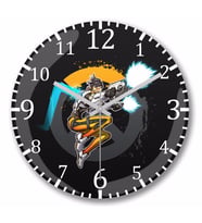 Overwatch One Fanart Tracer  Duvar Saati Bombeli Gercek Cam