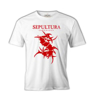 Sepultura - Endurance Logo Red Beyaz Erkek Tshirt