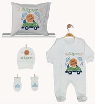 Pia Baby Gl 1901-04 İsme Özel Yastık Tulum Set