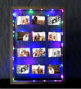 Kişiye Özel 12 Fotoğraflı Led Işıklı Fotoğraf Çerçevesi