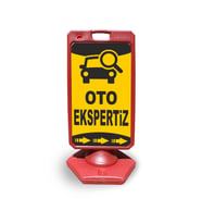 Oto  Expertiz     Reklam ve Yönlendirme Uyari Dubasi A Tabela Kırmızı