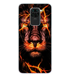Aslan Neon Tasarım Süper Şeffaf Silikon Telefon Kılıfı Xiomai Redmi Note 9