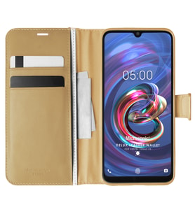 Microsonic Vestel Venüs E5 Kılıf Delux Leather Wallet Gold