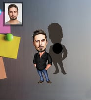 Kişiye Özel Erkek Karikatürlü Ahşap Magnet Model-2