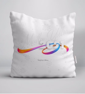 BK Gift Kişiye Özel 2024 Mutlu Yıllar Beyaz Yastık-4