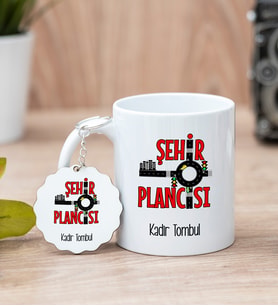 Şehir Plancısı Beyaz Kupa Bardak Ve Anahtarlık Set