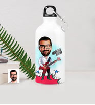 BK Gift Kişiye Özel Bay Gitarist Karikatürlü Metal Suluk 500 Ml  2