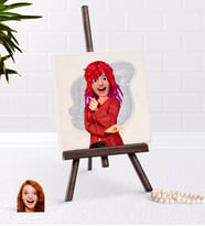 BK Gift Kişiye Özel Kadın Animasyon Karikatürlü Şovaleli Doğal Taş-14 (Beyaz)