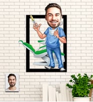 Kişiye Özel Hemşir  Karikatür Ahşap Tablo