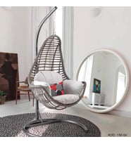 Capri Swing Milas Tekli Rattan Bahçe Balkon Salıncağı (Gri)