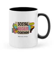 BK Gift Kişiye Özel Sosyal Bilgiler Öğretmeni Siyah Kupa Bardak  3