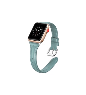 BİPOWER Apple Watch 42-44mm KRD13 Deri Kordon (Turkuaz)